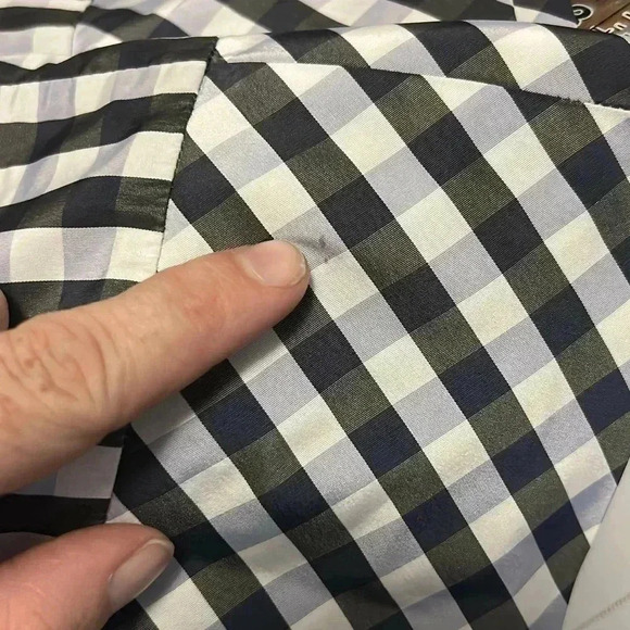 Dice Kayek High-Waisted Gingham Print Midi Skirt - Plaid Navy Multi/Black Multi - Picture 6 of 8